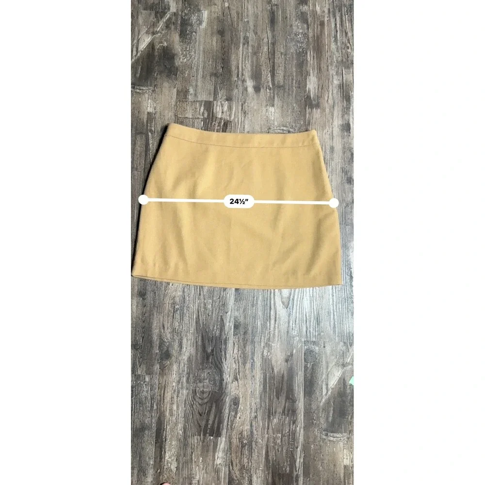 Nine West Women XXL Camel Tan Wool Blend Fall Textured Business Mini Skirt